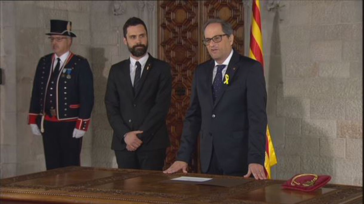 El president catalán, Quim Torra, y Roger Torrent. Foto: EFE