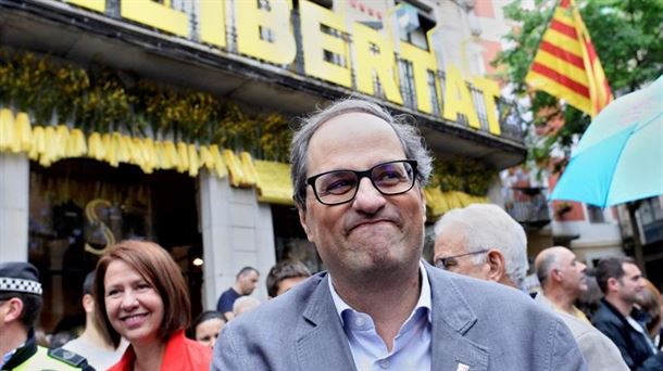 Quim Torra, en una visita a Vilafranca del Penedés. EFE