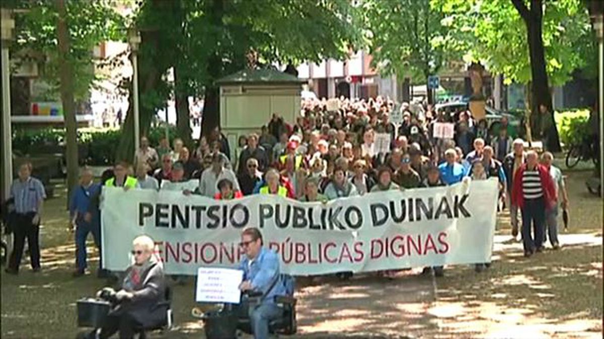 Manifestación de pensionistas en Vitoria. Foto: EiTB