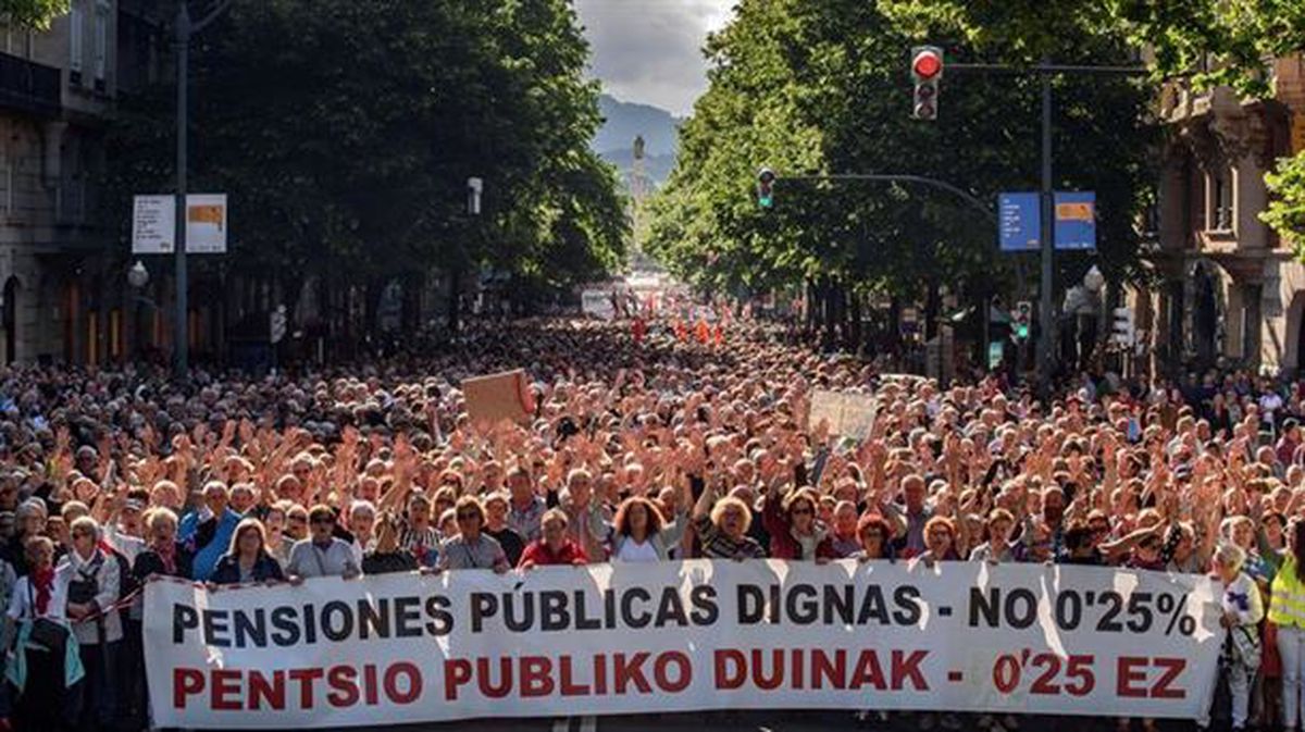 Imagen de archivo de una manifestación celebrada en Bilbao. Foto: EFE