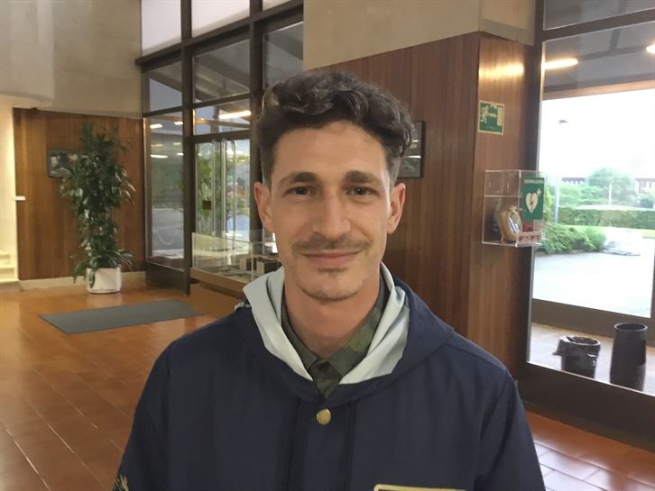 Gotzon, a su llegada a Miramon el día de la Gran Final.