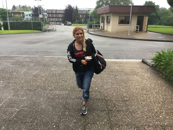 Zuriñe, a su llegada a Miramon el día de la Gran Final.