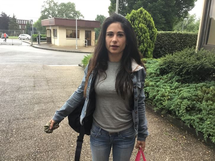 Maëva, a su llegada a Miramon el día de la Gran Final.