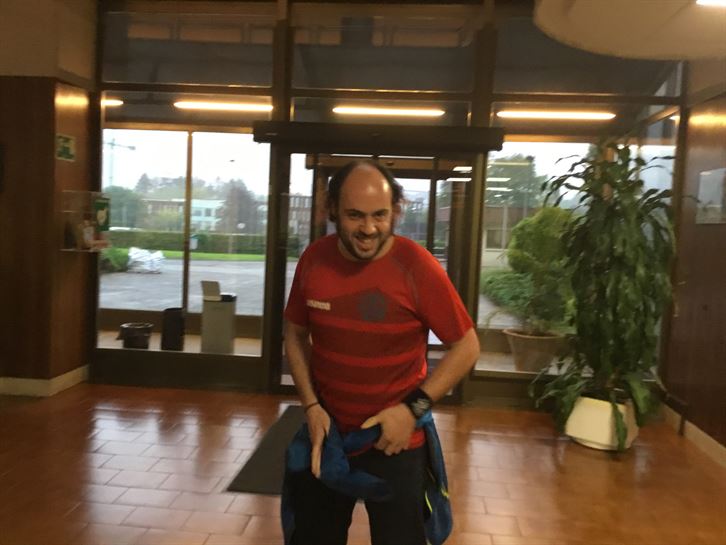 Gorrotxa, a su llegada a Miramon el día de la Gran Final.