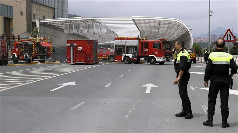Lugar del accidente en San Mamés. Foto: EFE