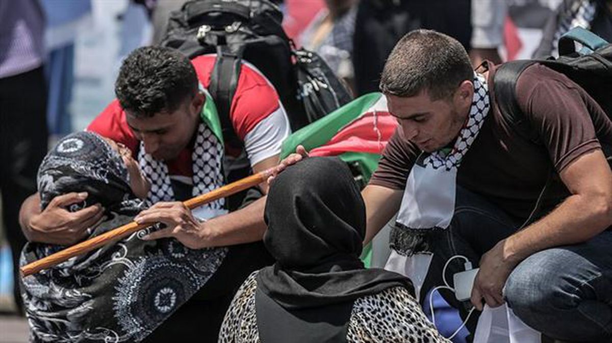 Palestinarrak Gazako eremuan. EFE