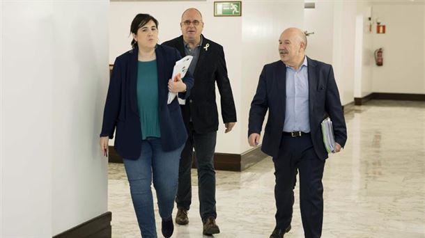 Los representantes del PNV en la Ponencia (Berriozabal, Egibar e Ituarte). Foto de archivo de EFE