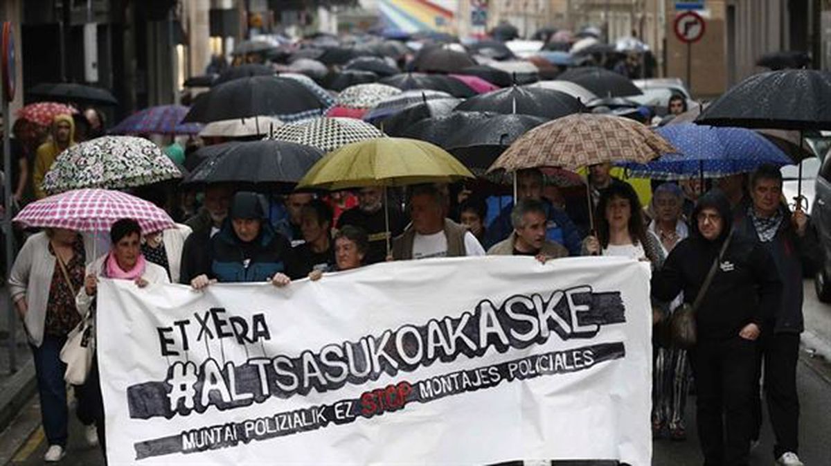 Una manifestación a favor de los jóvenes de Alsasua. Foto de archivo de EFE