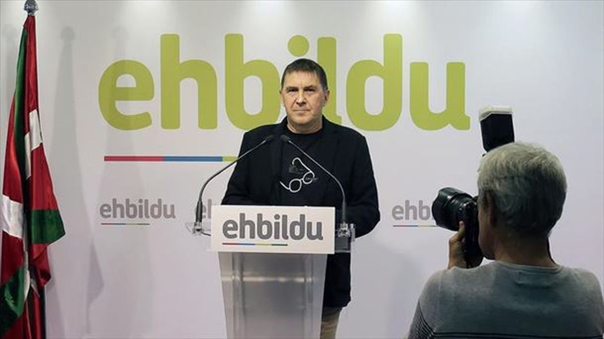 Arnaldo Otegi, coordinador general de EH Bildu, hoy, en Donostia. EFE