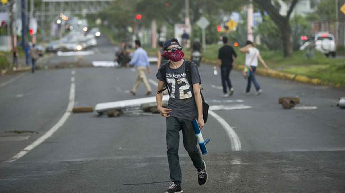 Protestak Nikaraguan. Iturria: EFE