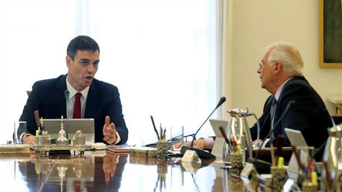 Pedro Sánchez en un consejo de ministros anterior