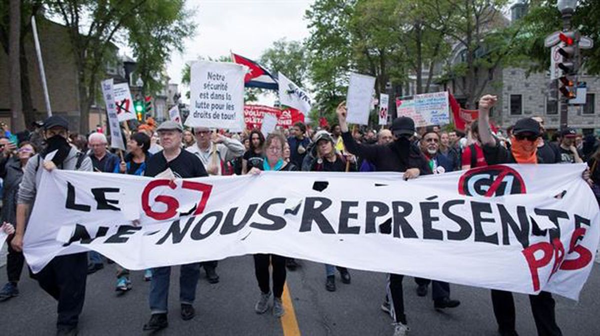 Manifestazioak Quebecen, G7aren kontra. Argazkia: EFE