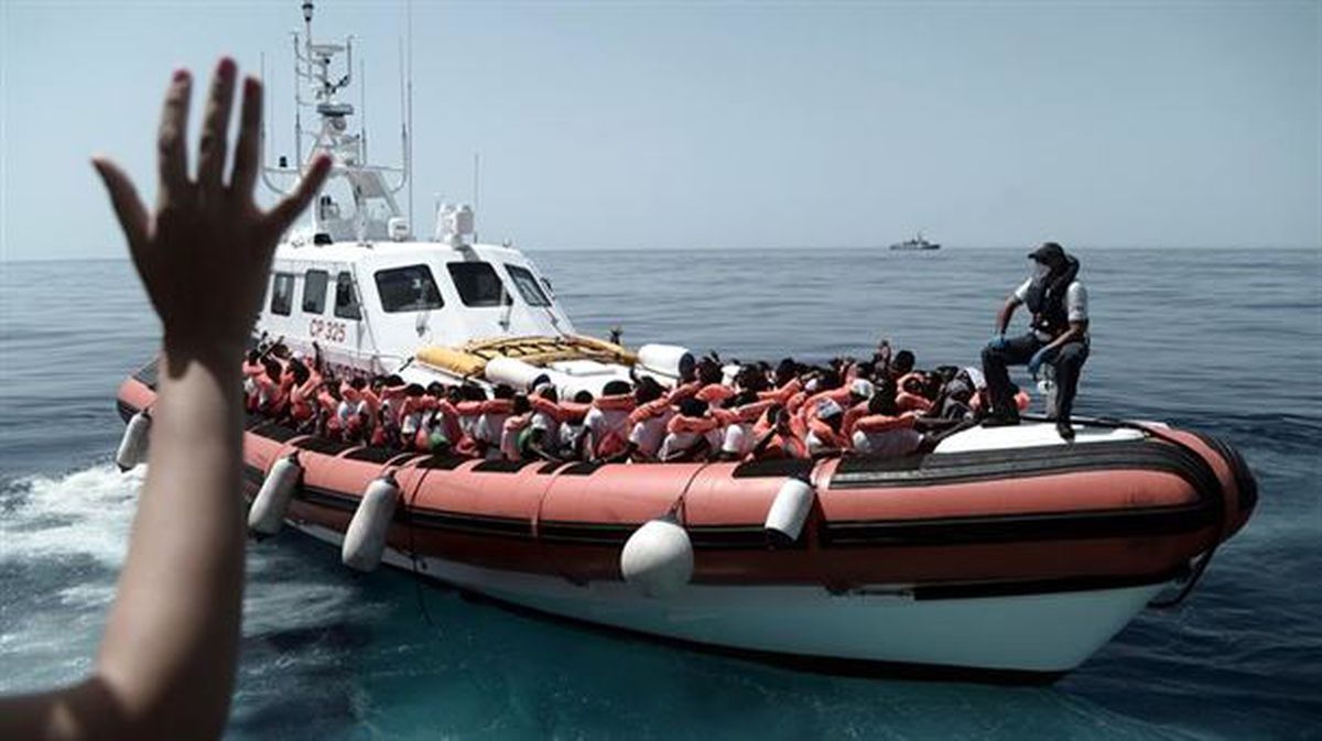 Los migrantes del 'Aquarius'. Foto: ONG SOS Mediterranee