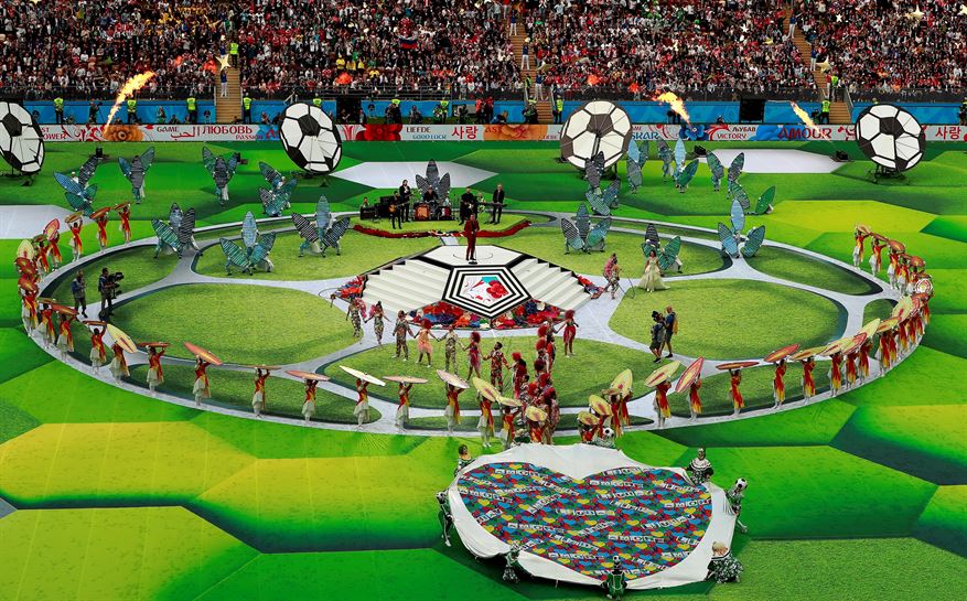 2018ko Errusiako Mundialeko inaugurazio ekitaldia. Argazkia: EFE