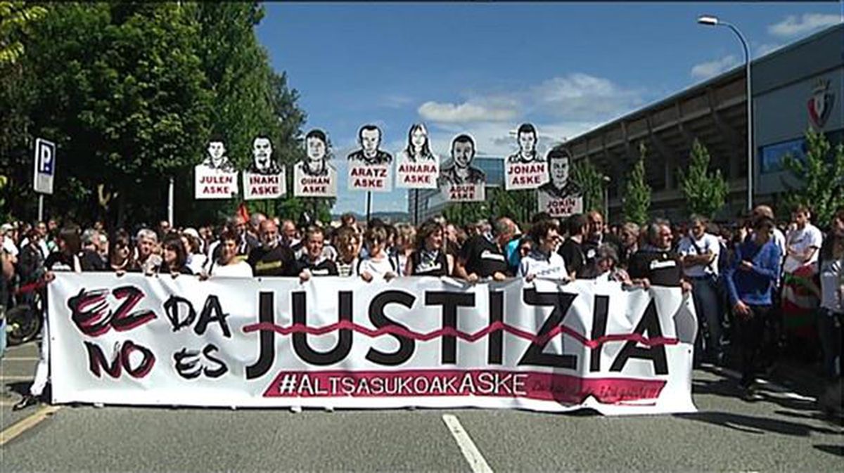 ALtsasukoen aldeko manifestazioa Iruñean. Argazkia: EiTB