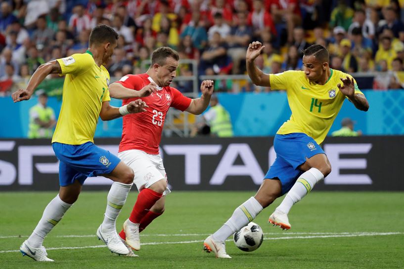 Brasilek bana (1-1) berdindu du Suitzarekin. Argazkia: EFE