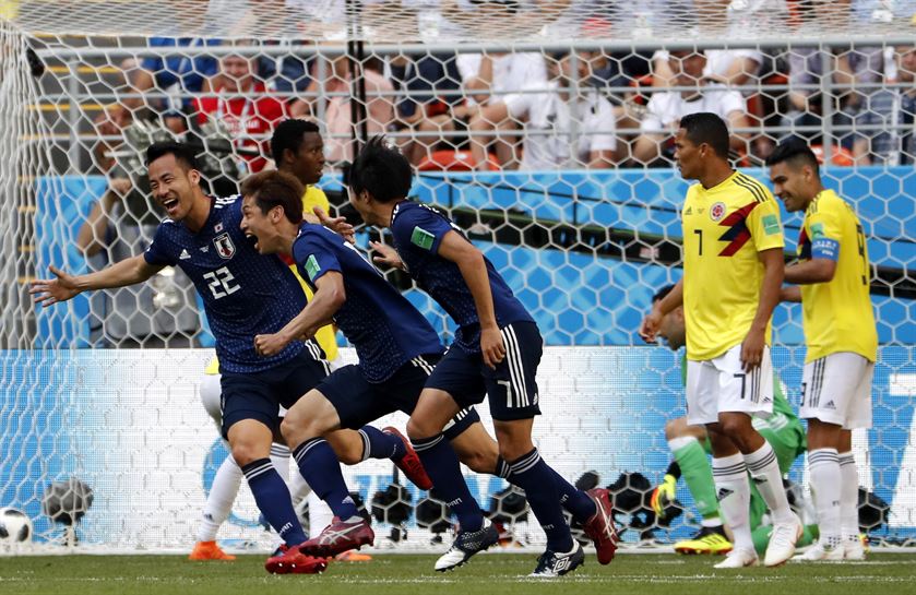 Japoniak irabazi egin dio Kolonbiari H multzoko lehen jardunaldiko partida. Argazkia: EFE