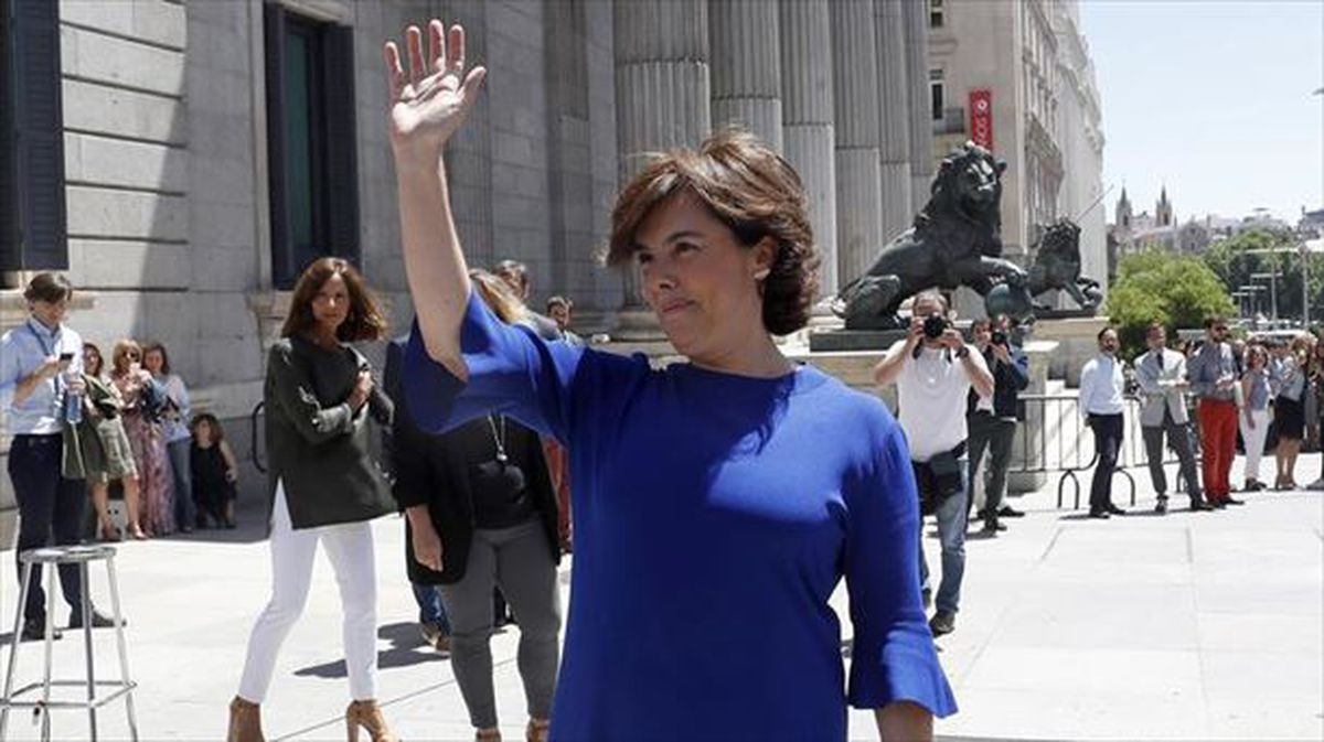 La candidata a la presidencia del PP, Soraya Sáenz de Santamaría. Imagen de archivo: EFE
