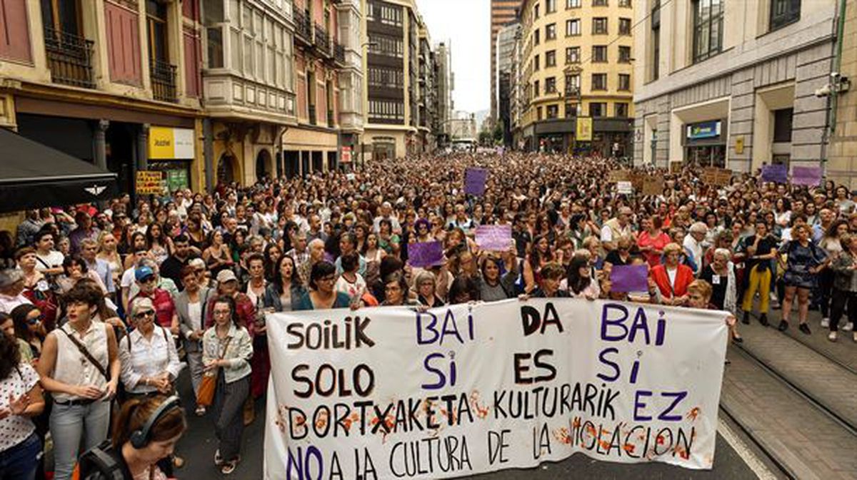 Concentración llevada a cabo en Bilbao. EiTB