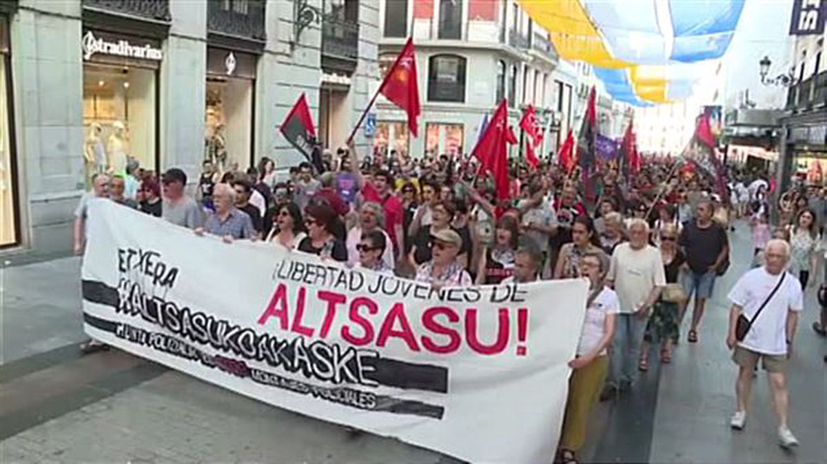 Manifestación en Madrid en apoyo a los jóvenes de Alsasua. Imagen: EiTB
