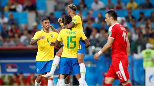 Paulinhok sartu du Brasilen lehen gola. Argazkia: EFE