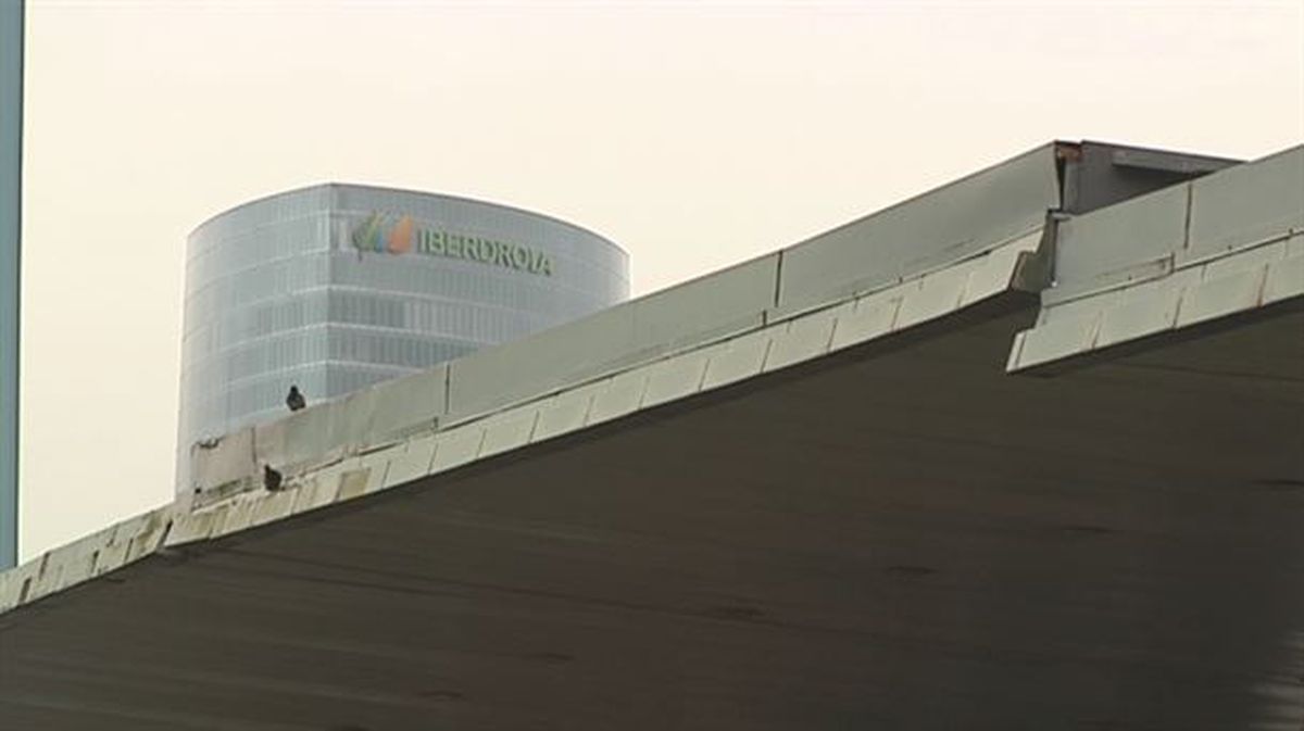 Una placa del techo del puente Euskalduna se ha desplazado 40 cm