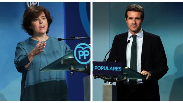 Soraya Saenz de Santamaria eta Pablo Casado. Argazkia: EFE