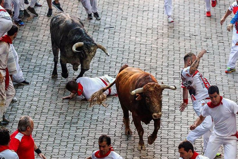 Encierro del 9 de julio de 2018. Foto: EFE.