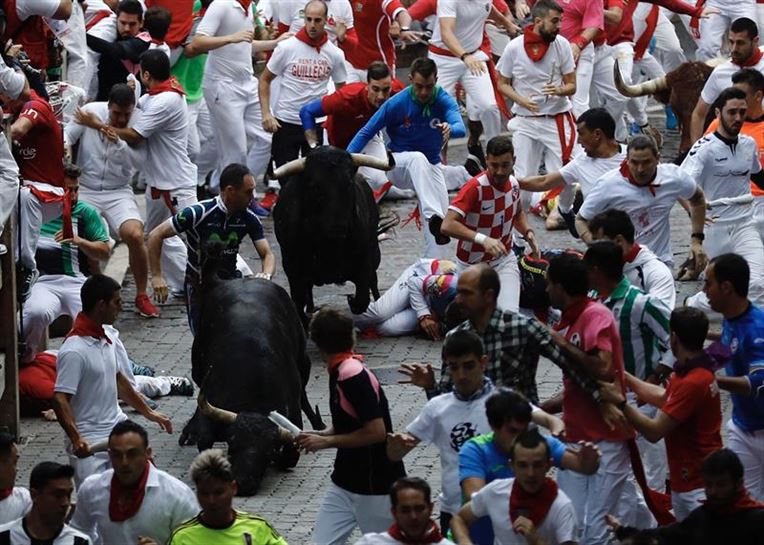 Encierro del 12 de julio de 2018. Foto: EFE.