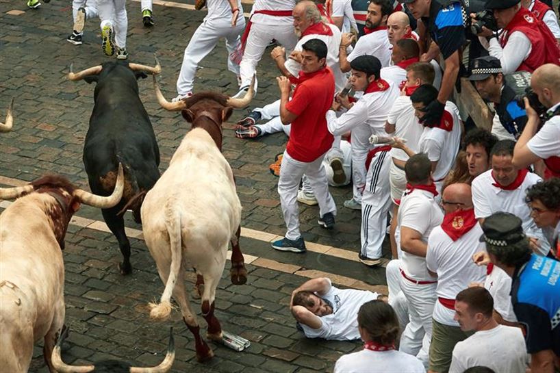 Encierro del 12 de julio de 2018. Foto: EFE.