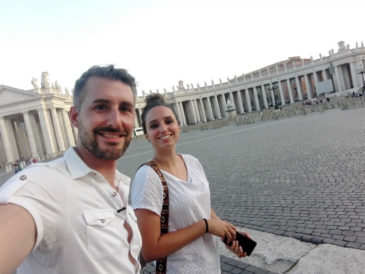 Marina, con el reportero Gorka Vallejo