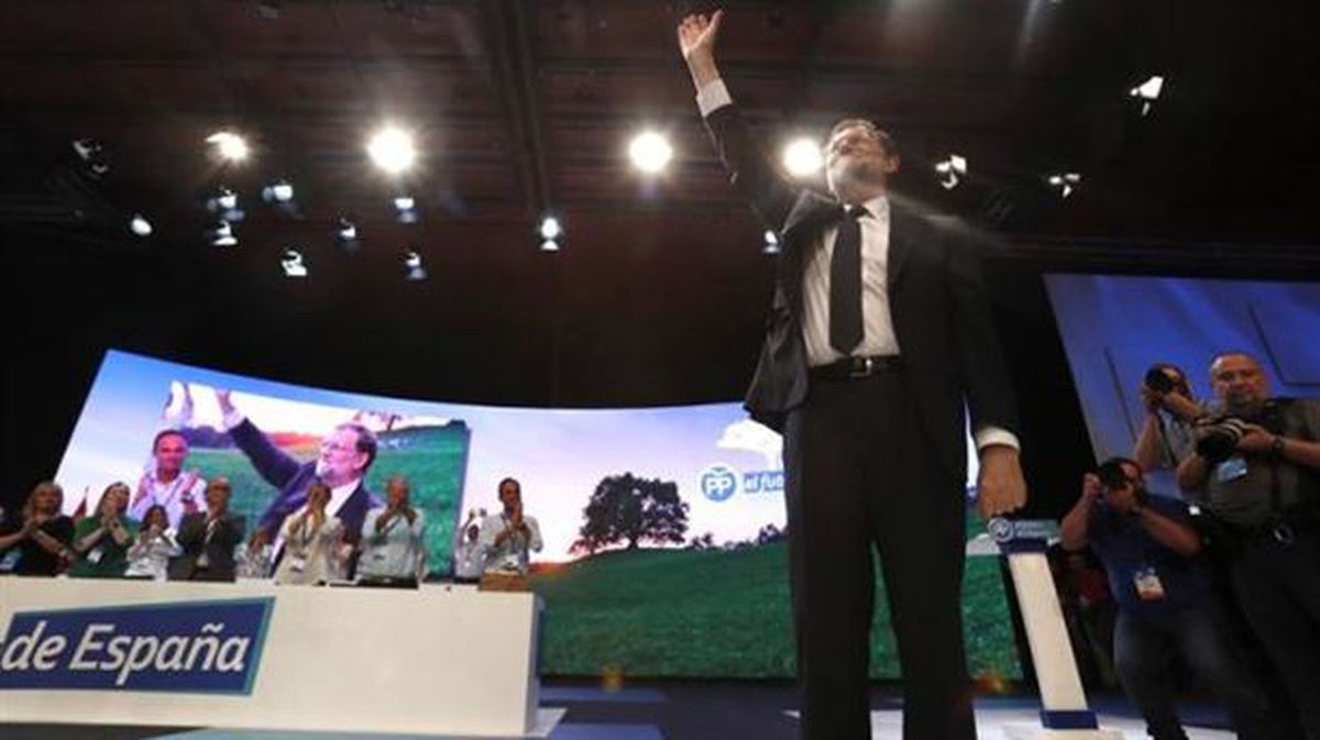 El presidente del PP, Mariano Rajoy, tras su intervención en el XIX Congreso Nacional. Foto: EFE