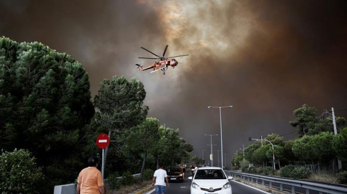 Penteli, Atenas iparraldean, piztu den sutearen irudia