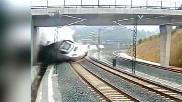 Imagen de archivo de informativos EiTB del accidente de tren de Galicia