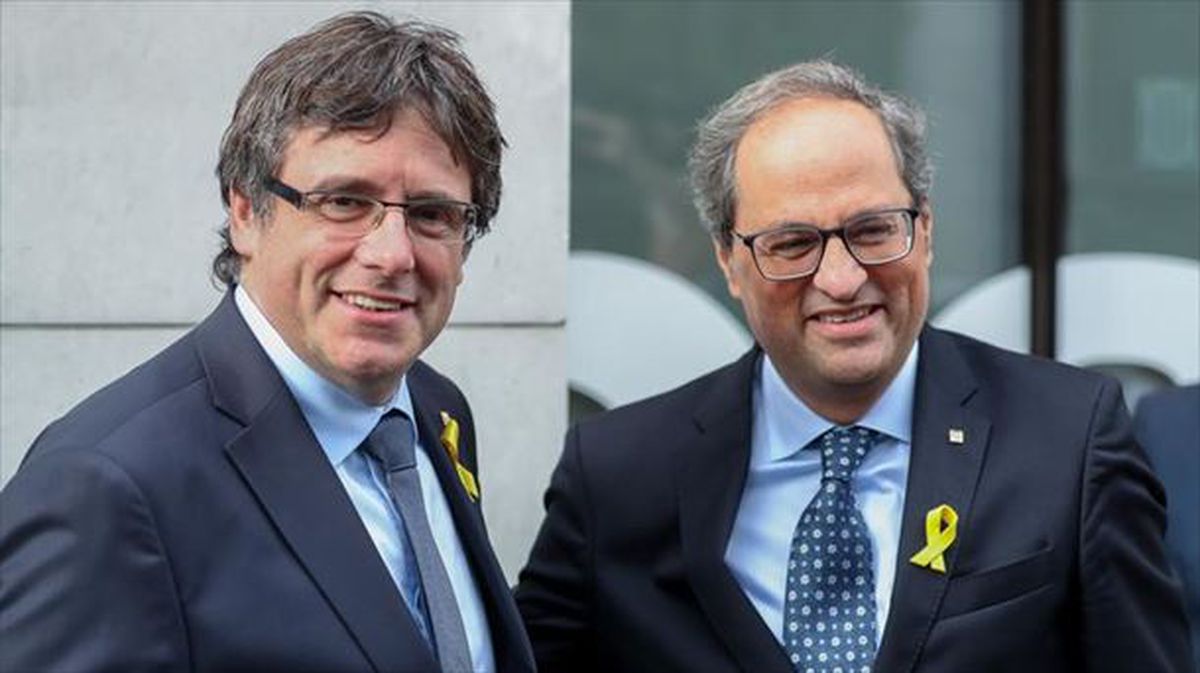 Carles Puigdemont y Quim Torra en Bruselas. EFE