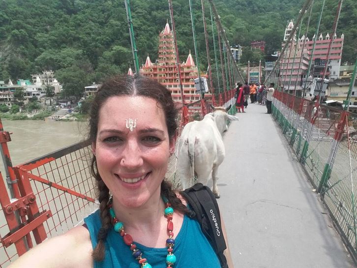 Puente Colgante Ram Jhula en Rishikesh.