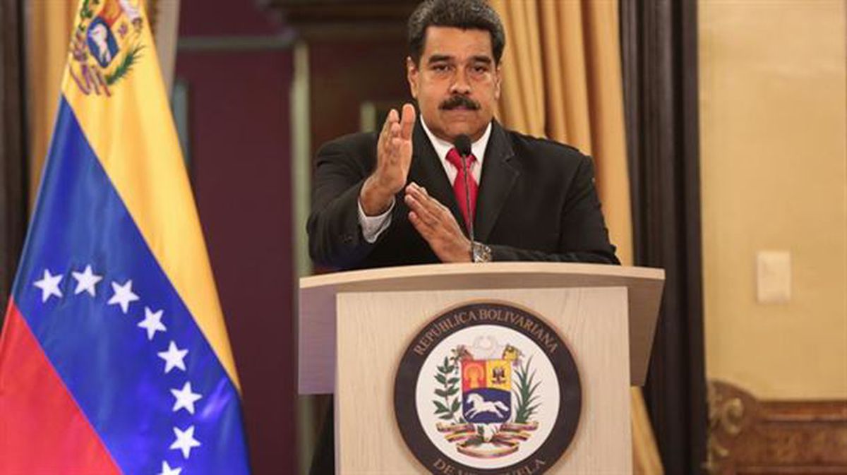 Maduro estaba dando un discurso en el momento del ataque. EFE