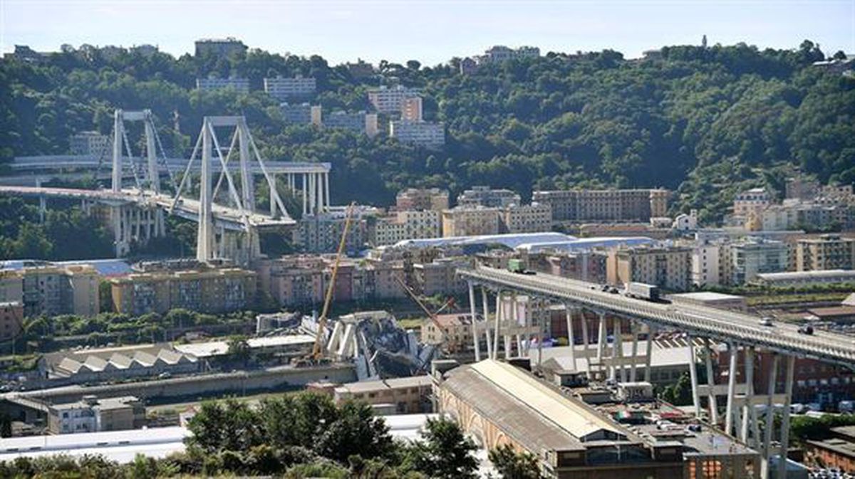 Al menos 37 muertos en Génova, tras el derrumbe de un puente. Fuente: EFE