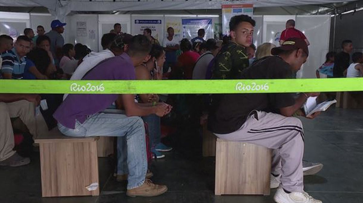 Venezolanos en la frontera con Brasil. Foto: ETB