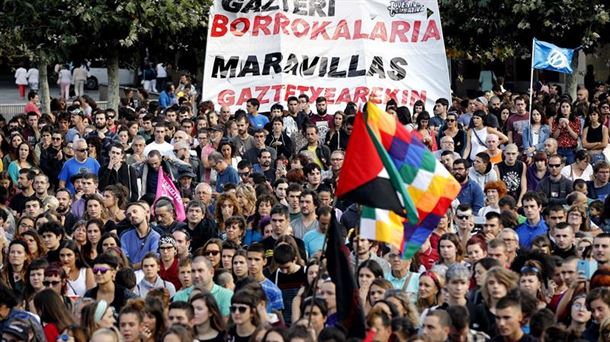 Manifestación a favor del Gaztetxe Maravillas