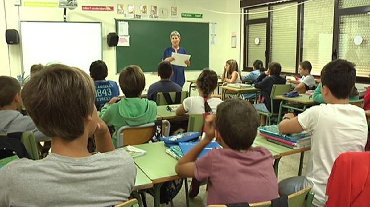 Imagen de archivo de un centro escolar. Foto obtenida de un vídeo de EiTB. 