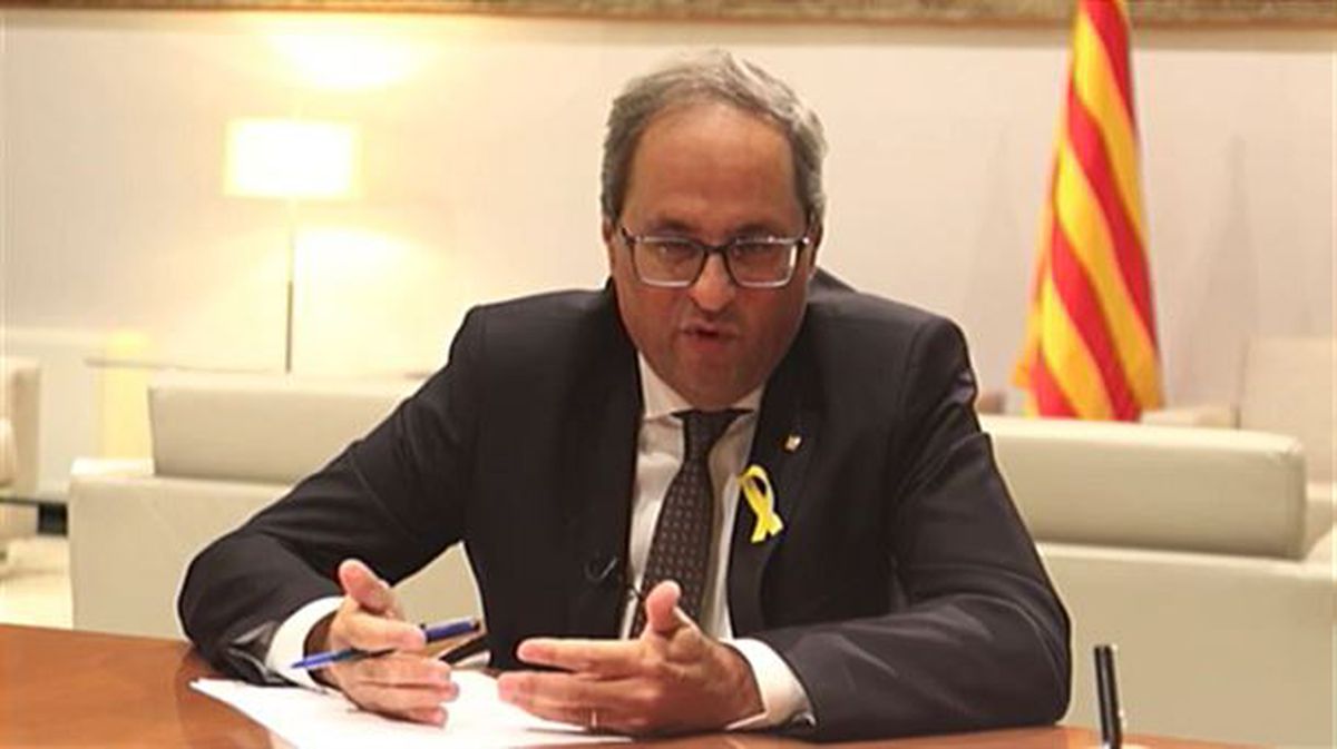 El presidente de la Generalitat, Quim Torra. Captura sacada de un vídeo de archivo de ETB. 