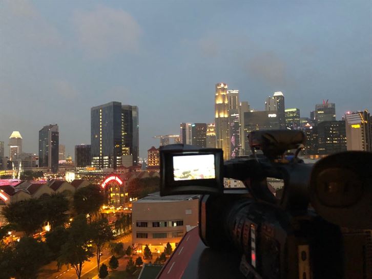 Anochece en la ciudad se Singapur 