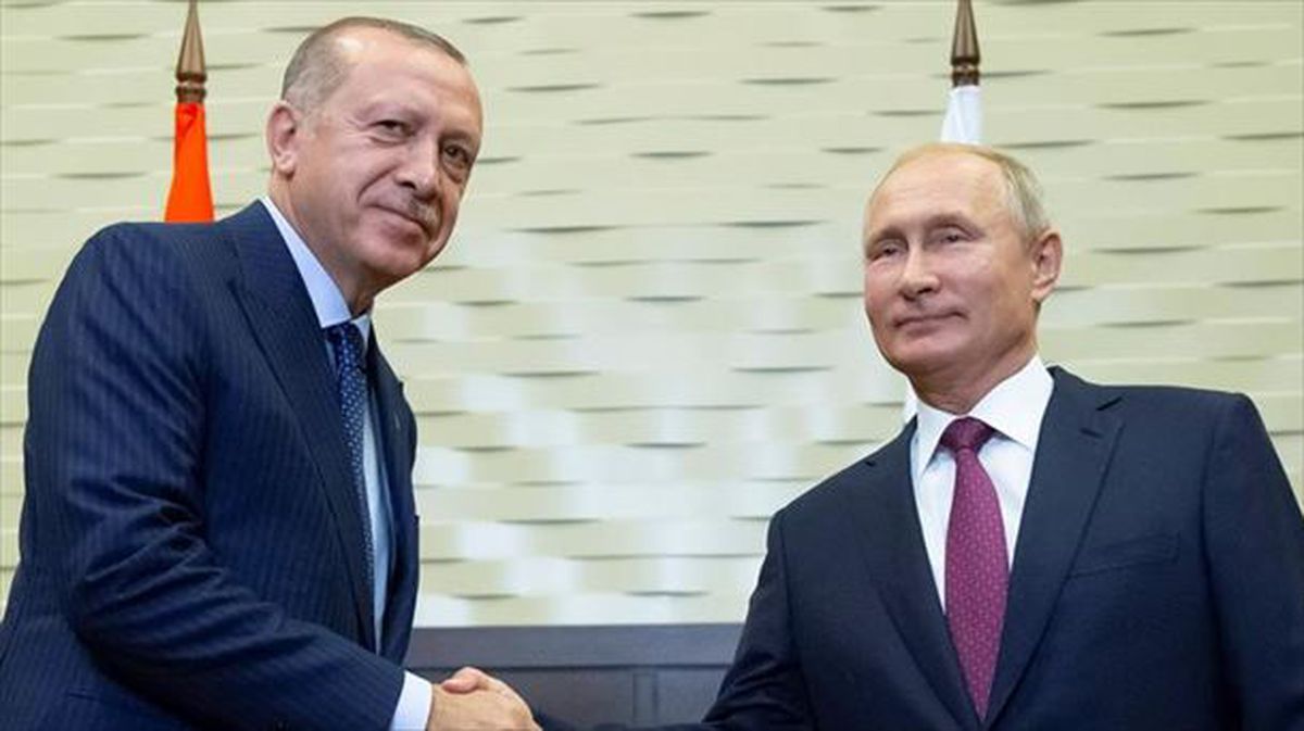 Recep Tayyip Erdogan eta Vladimir Putin. Argazkia: EFE
