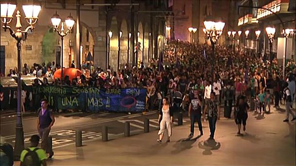 Manifestación en Bilbao contra la violencia de género