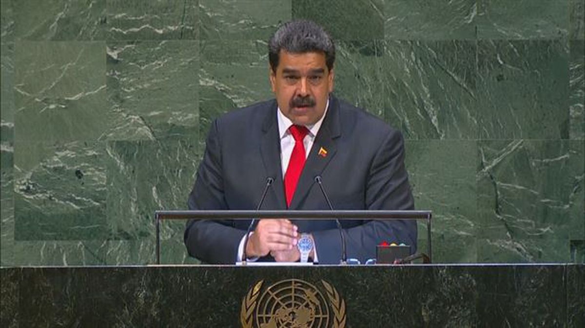 Nicolas Maduro durante su intervención en la Asamblea General de la ONU. Foto: EFE