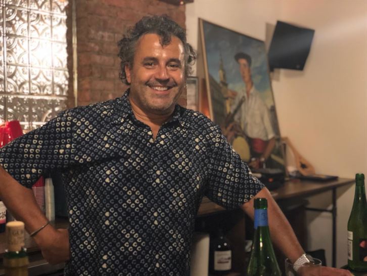 Con Iñaki,  de Hernani, en la euskal etxea de Nueva York