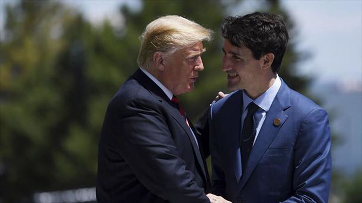 Trump eta Trudeau, G7ren bileran. EFEren artxiboko argazkia