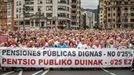 Los pensionistas vascos colapsan Bilbao, Donostia y Pamplona