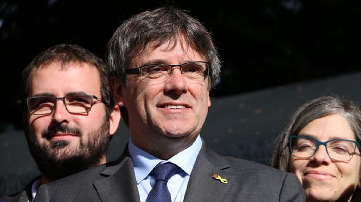 Puigdemont, U-1eko urteurren ekitaldi batean, Waterloon. Argakzia: Junts per Catalunya